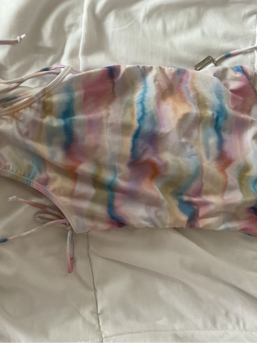 Pastel Tie-Dye Kids One-Piece Swimsuit — Pink & Blue